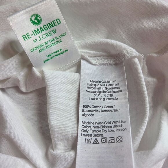 NWT J. Crew Men's Slim-Washed Small White V-Neck Tee - Picture 5 of 6